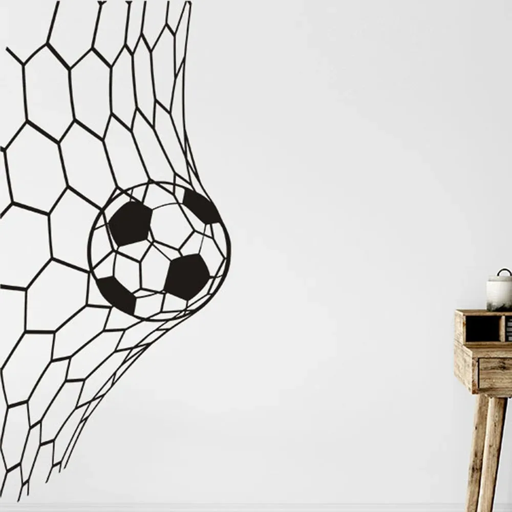 Large Soceer Goal Net Wall Sticker Playroom Bedroom Football Online Wall Decal Living Room School Vinyl Home Decor