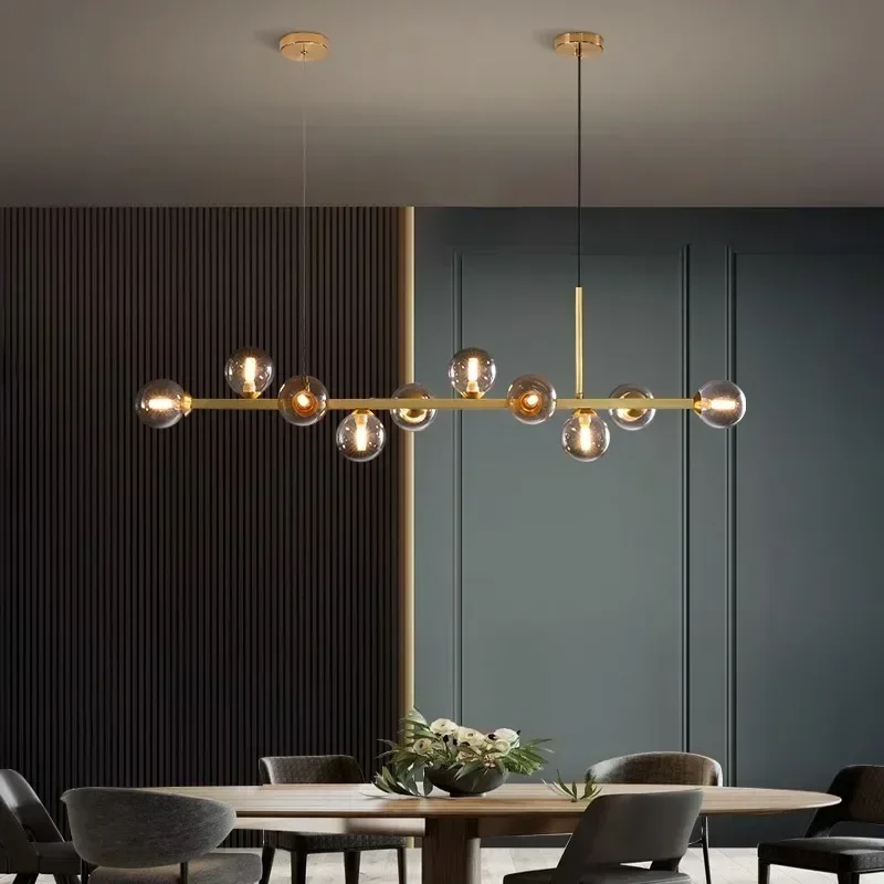 Nordic Glass Ball LED Pendant Lights for Table Living Dining Room Kitchen Island Food Chandelier Home Decor Lusters Luminaires