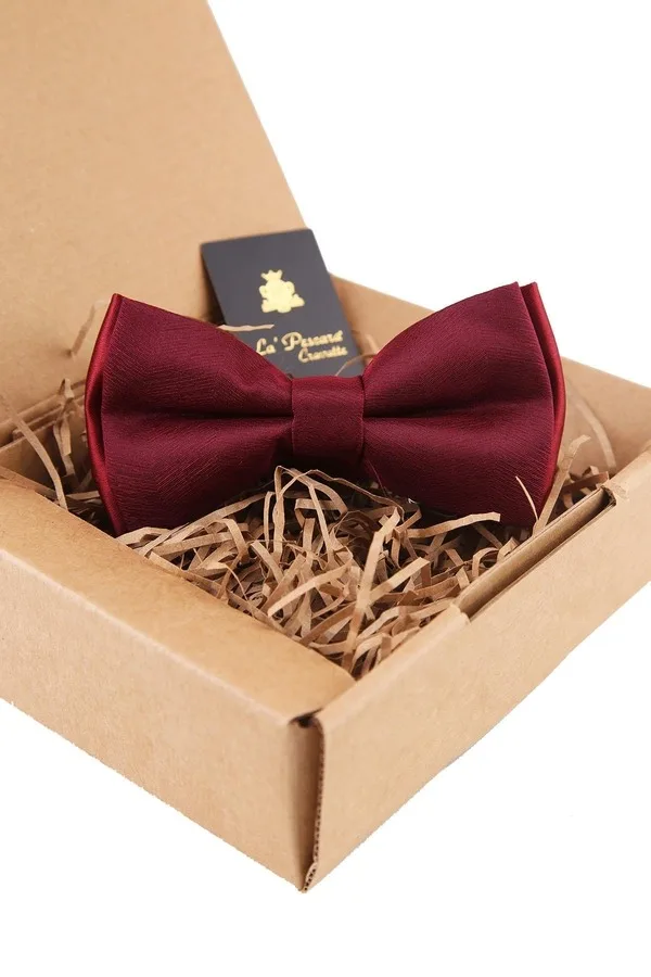 Burgundy Self-Pattern Bowtie P1560