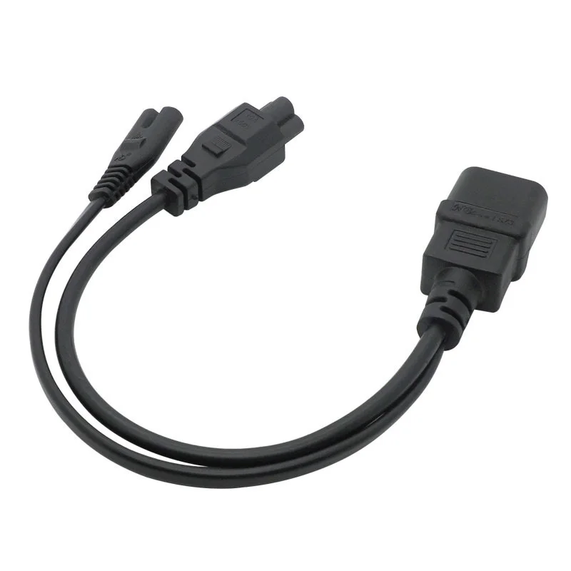 30cm 110V-250V 10A IEC320 C14 TO C5 C7 Y Splitter AC Power Cable Cord Adapter for Monitor Scanner Printer etc