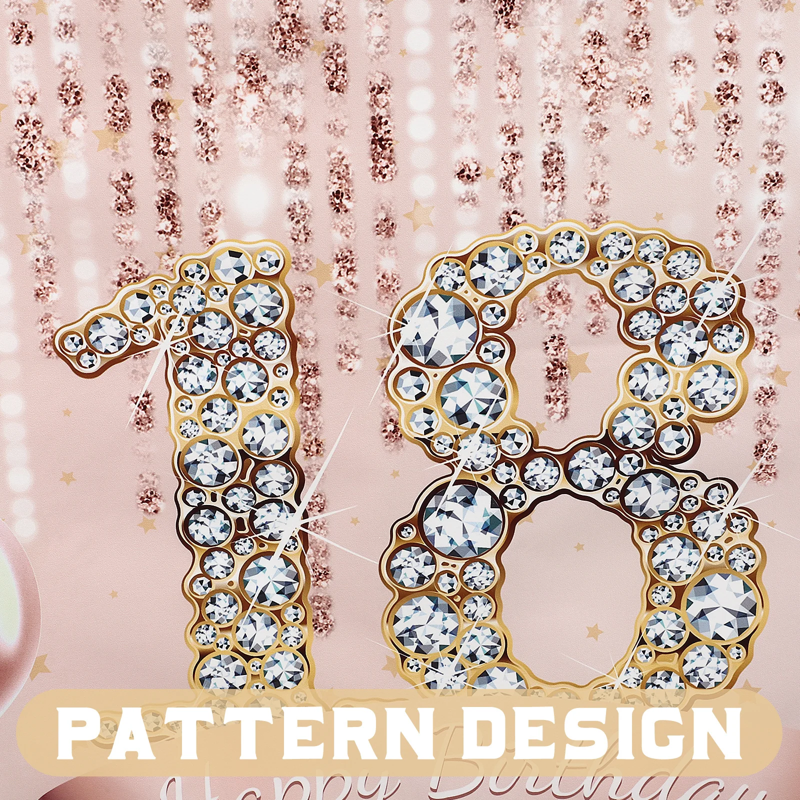 

Rose Gold Balloon 18th Birthday Backdrop Banner Party Decoration Birthday Photography Background Party Supplies Photo Prop