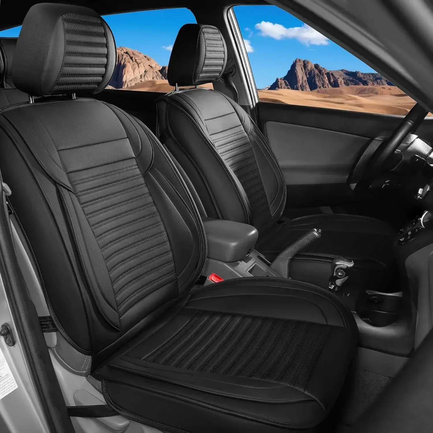 

Car Seat Covers, Breathable and Waterproof Faux Leather Automotive Seat Covers for Cars SUV Pick-up Truck Sedan,Universal Anti