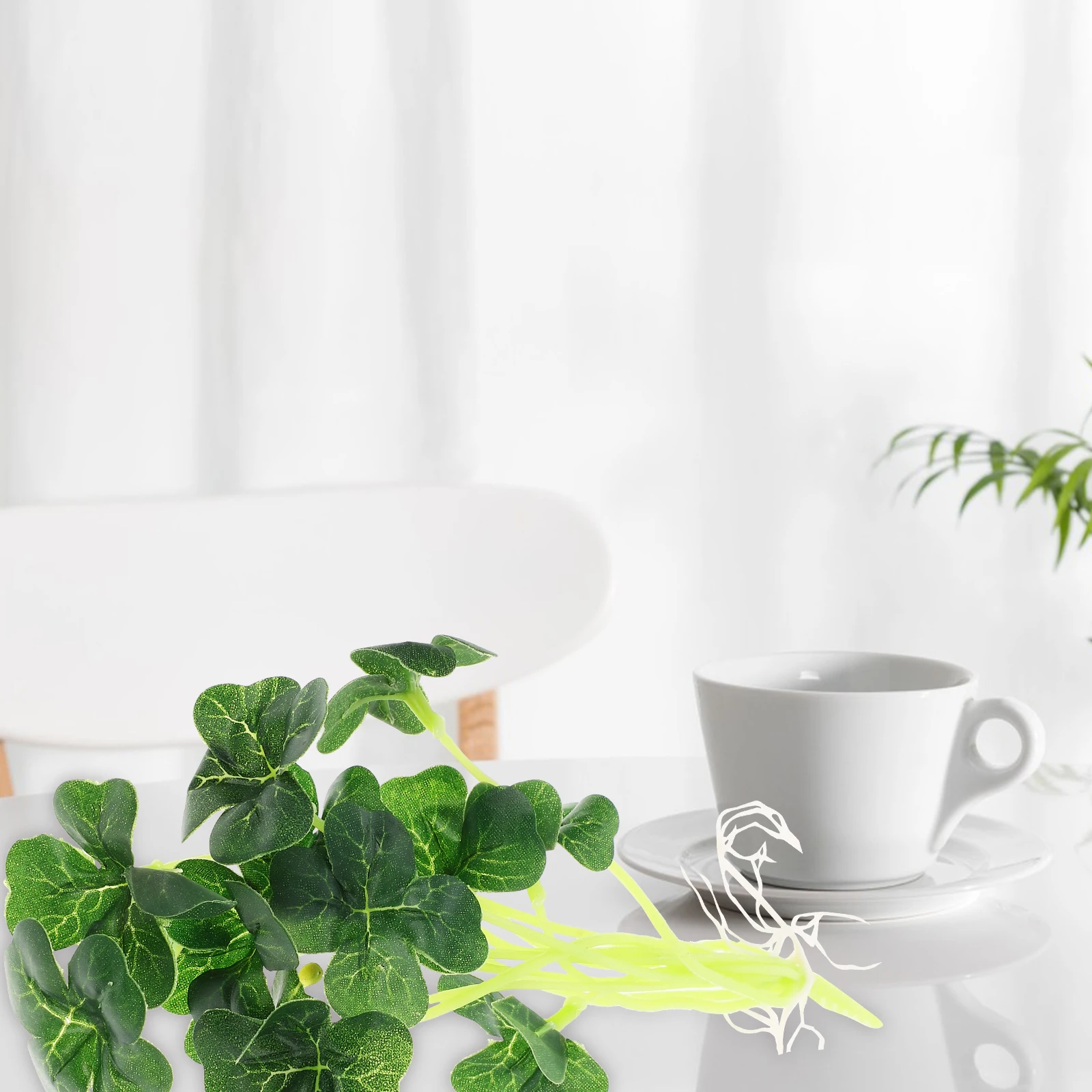

5 Branches Simulated Plant Ornaments Faux Greenery Stems Artificial Leaves Diy Wreath Realistic
