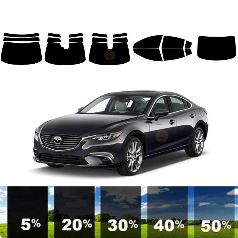 precut Removable Window Tint Film For Car 100% UVR 5%-70%VLT Heat Insulation Carbon ﻿For MAZDA MAZDA6 4 DR SEDAN 2014-2021