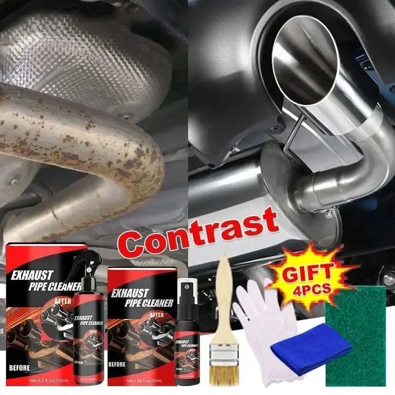 Car Exhaust Pipe Cleaner Spray Kit Multi-Purpose Metal Pipe Derusting Rust Remover Car Motorcycle Maintenance