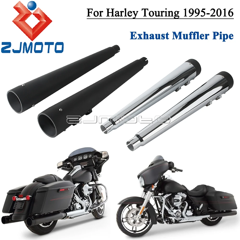 

Motorcycle 4" Slip On Dual Exhaust Muffler Pipe For Harley Touring 1995-2016 FLHT FLHX/I FLHR FLHRC/I FLHRC FLHTCU FLHTK FLHXS
