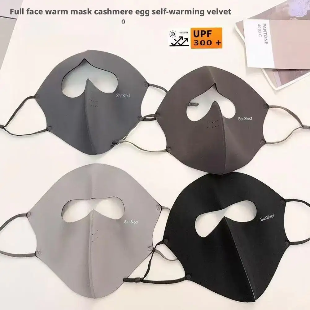 Зимняя маска для лица на флисовой подкладке из волокна гиалуроновой кислоты 360° °   Полнолицевой чехол, ветрозащитный, морозостойкий, антибактериальный дизайн для езды на велосипеде