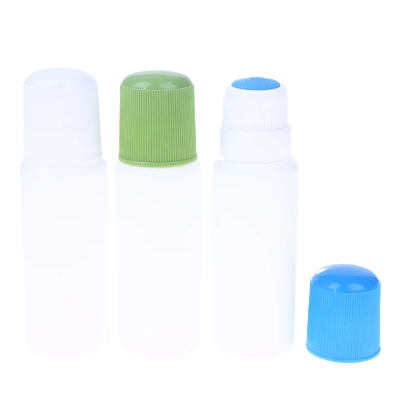 10.7*3.2cm 50ML Empty Bottle Liquid Applicator Sponge Head Soreness Liquid Bottle Daub Filling Liniment Medicine Antipruritic