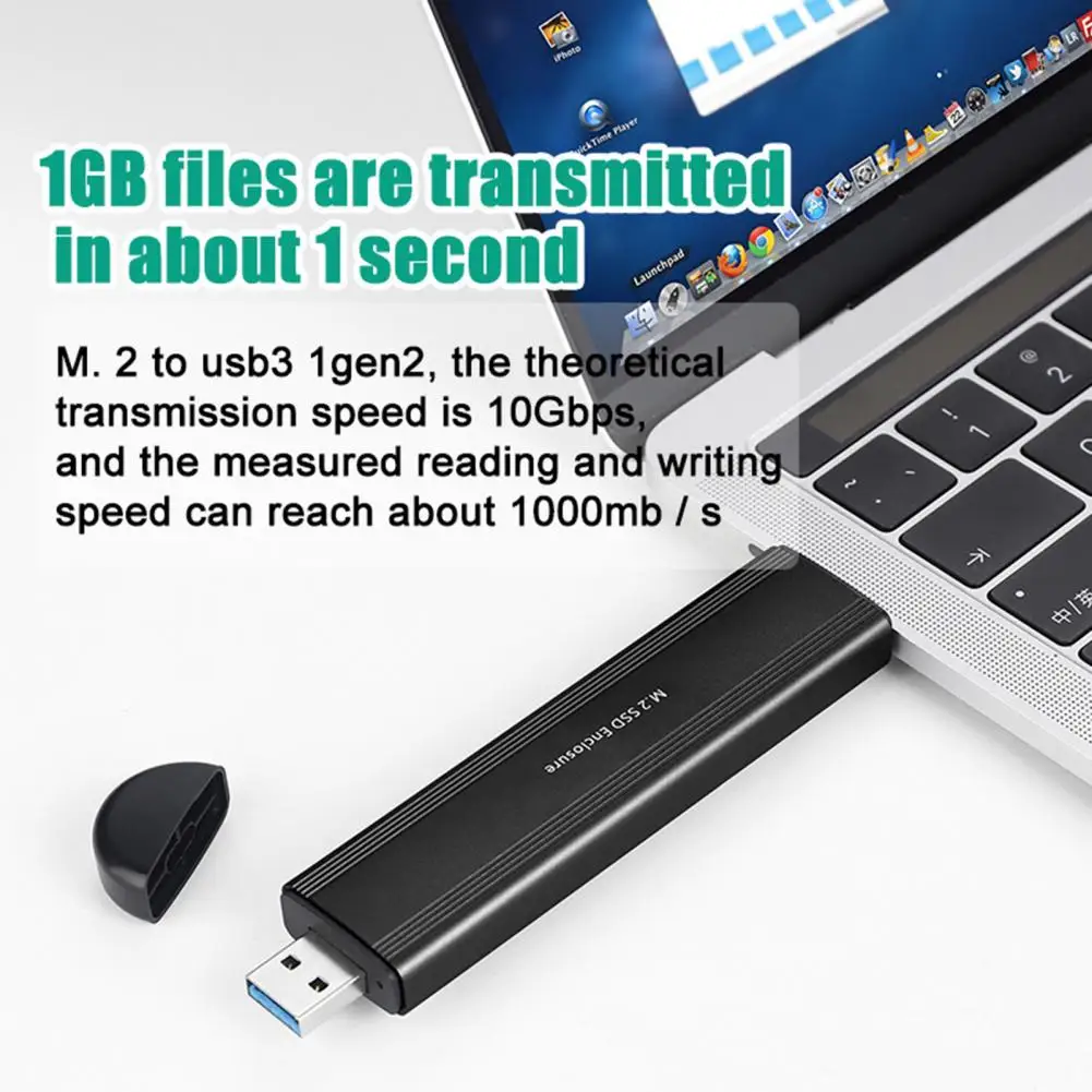 SSD Case Plug Play 2 in 1 Aluminum Alloy Shell M.2 NVMe/SATA Type-C/USB3.1 SDD Hard Disk Box Adapter SSD Box Smart Sleep