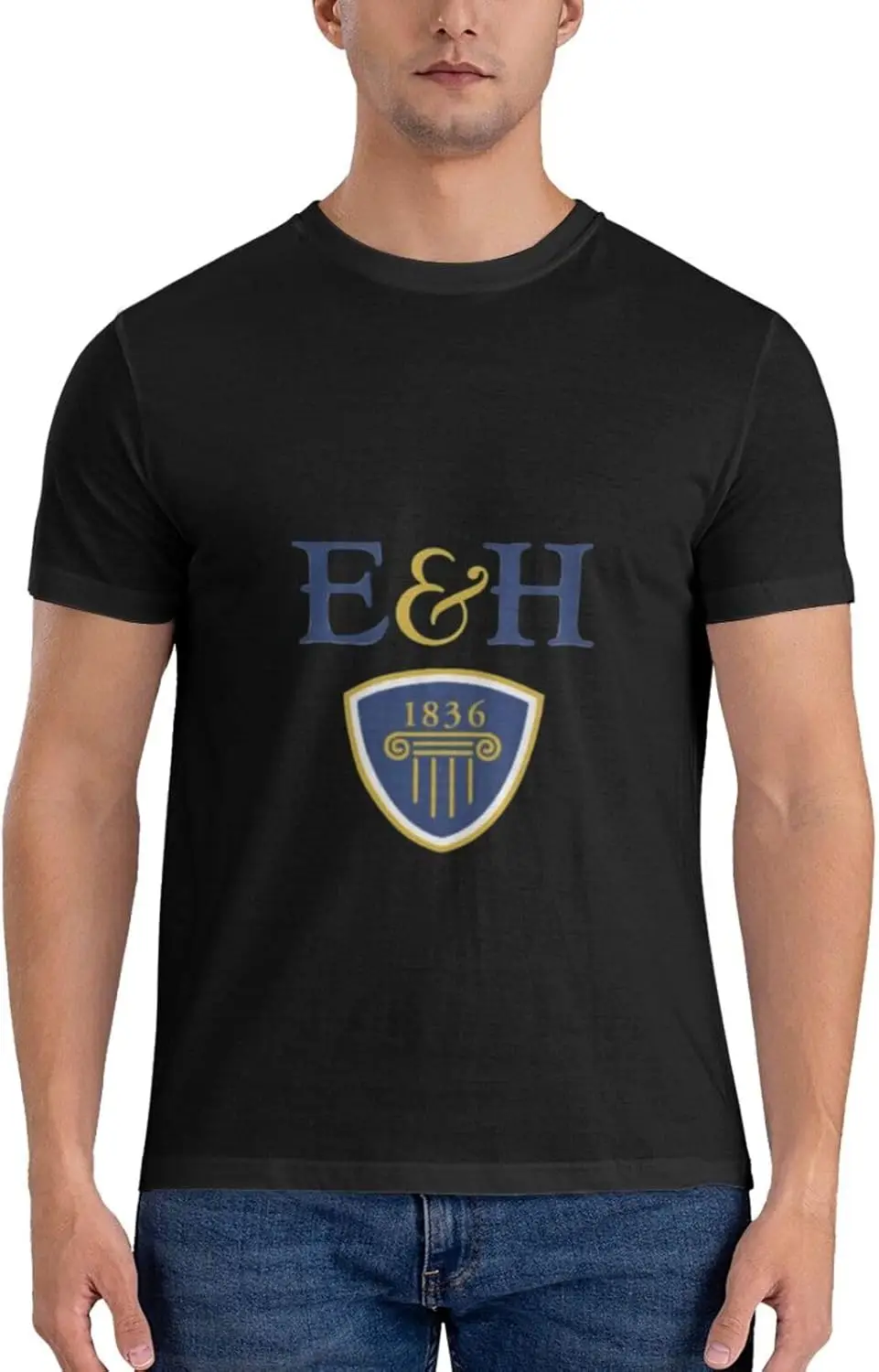 Emory & Henry College Logo Men's Cotton T-Shirt,Men's T-Shirt