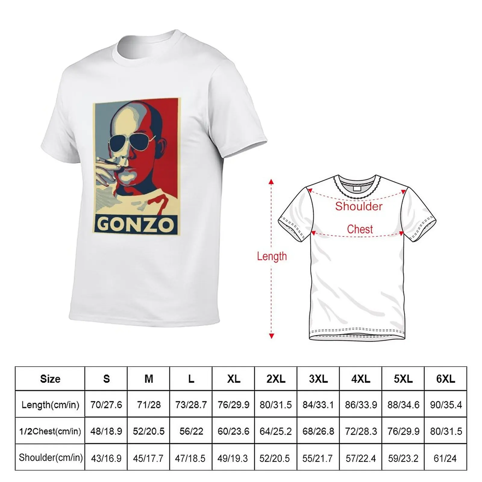 Hunter Thompson- GONZO t-shirt zwierzęcy prinfor chłopięcy biali heavyweights hipisowskie ubrania koszulki treningowe dla mężczyzn