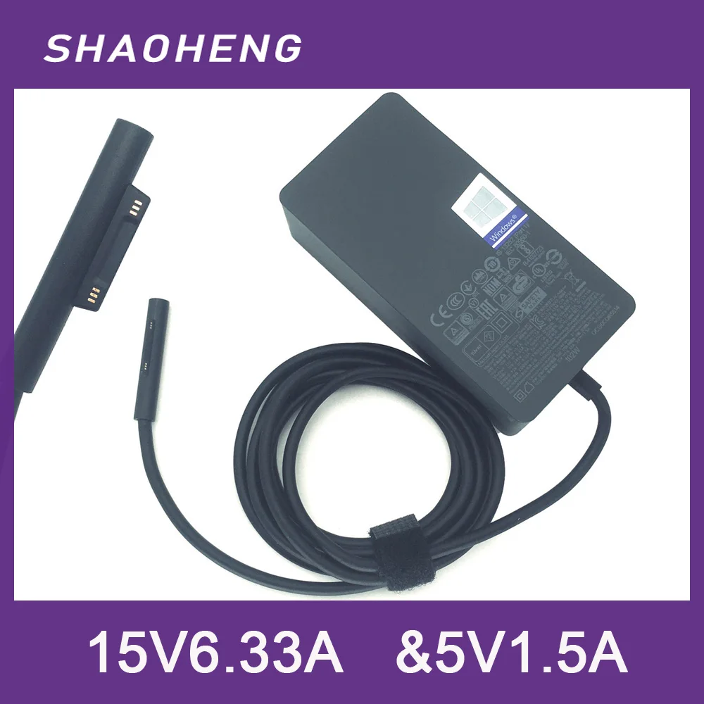 Cargador original de 102W, fuente de alimentación de 15V 6.33A para Surface Pro X/9/8/7/6/5th/4/3/2, Surface Go 3/2