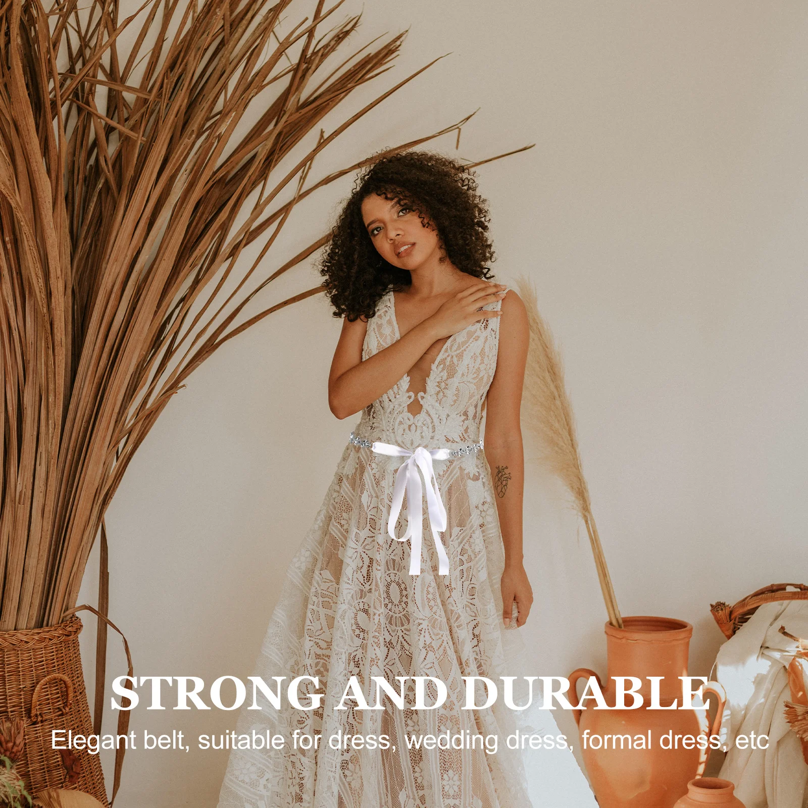 

Rhinestone Waist Belt Ribbon Multi Functional Wedding Clothing Accessory Bride Waist Chain Elegant Shiny Waistband