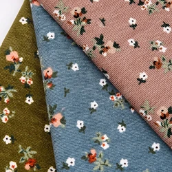 Floral Print Corduroy Fabric - Autumn/Winter Women's Dress Material for DIY Sewing Fabric (by Meter)
