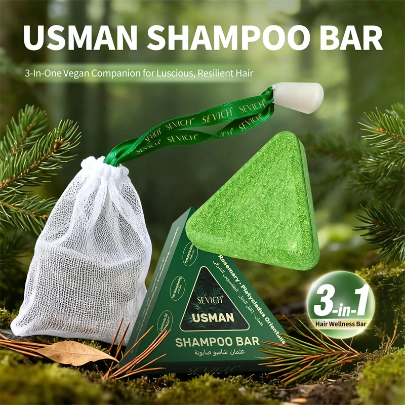 Natural Herbal Shampoo Soap Usman Grass Handmade Soap  Hair Loss Treat Strengthens Roots Hair Growth Bar Controls Oil Hair Care
