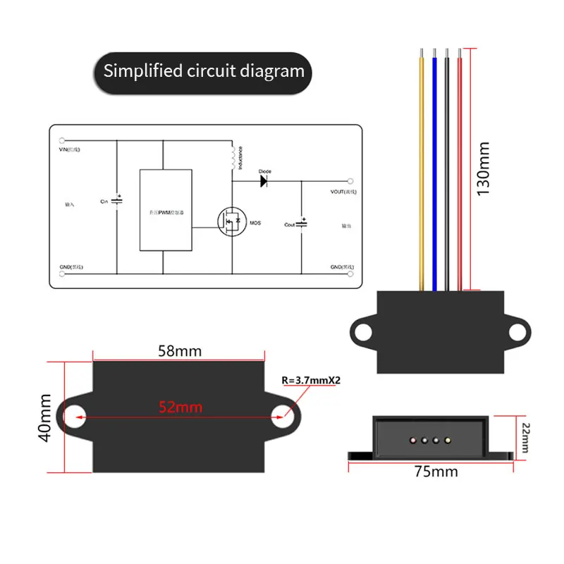 DC-DC completamente isolato 12V 24V 36V 48V 60V 72V 80V 100V 110V a 5V DC convertitore di alimentazione Step Down convertitore Buck 1A 3A 5A 8A