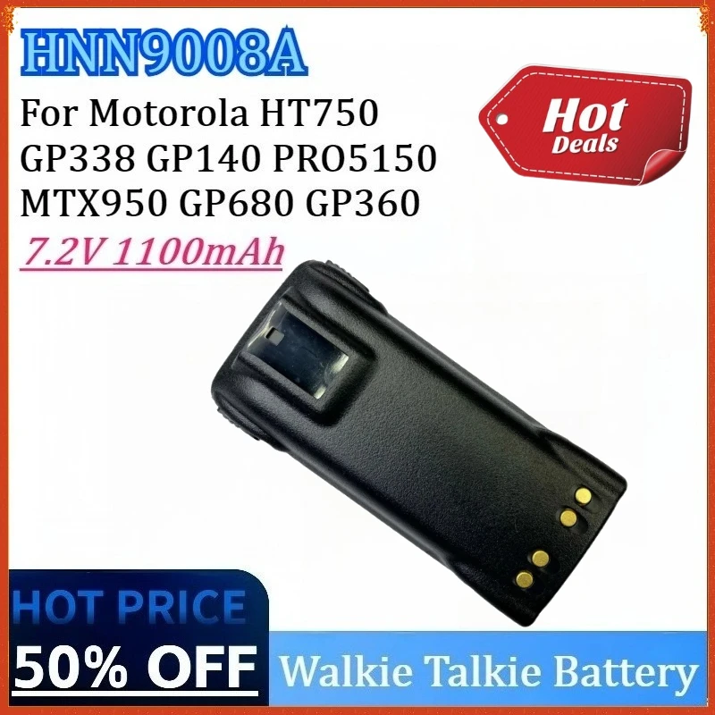 

New HNN9008A 7.2V 1100mAh Walkie Talkie Battery For Motorola HT750 PRO5150 GP338 GP680 GP360 GP140 MTX950 High Quality Battery