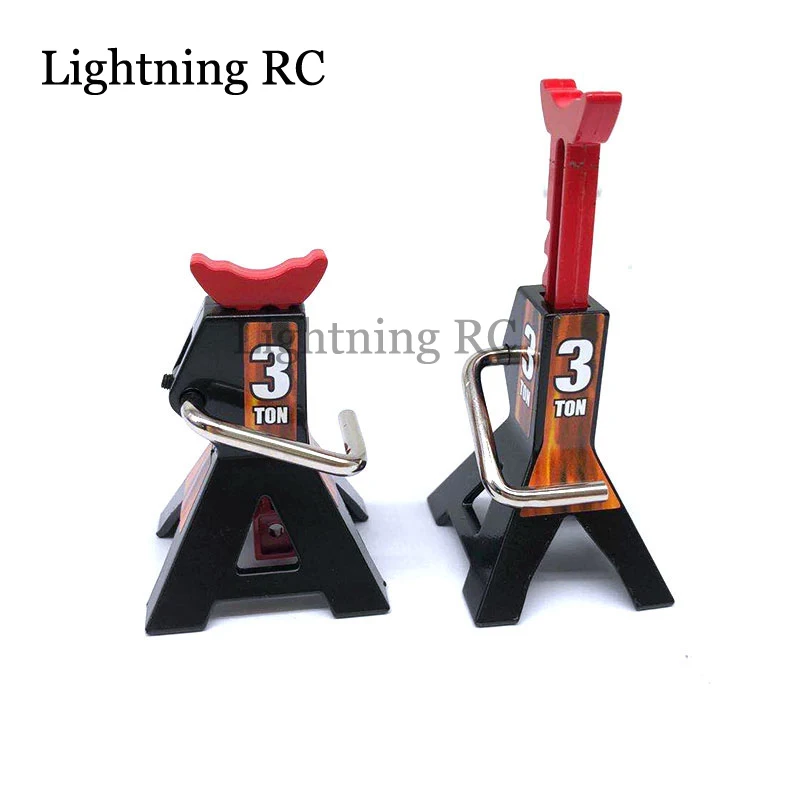 

2pcs Metal 3 Ton Scale Jack Stands Height Adjustable Repairing Tool For 1/10 RC Crawler Truck Trx-4 Trx4 Axial SCX10 S321