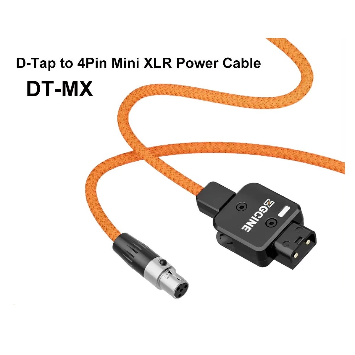 ZGCINE D-Tap to 4Pin Mini XLR Power Cable Nylon Braided 14.8V 150W Max 60cm with Anti-Reverse Indicator for TVLogic Monitors