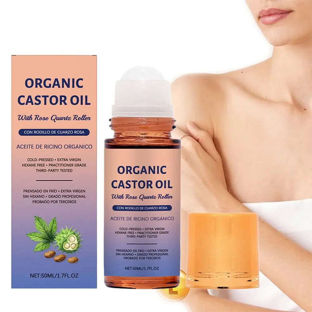 50 مللي زيت الخروع اللطيف علاج الرول الكرة ترطيب مغذي الجسم الجلد اليومي تدليك العلاج غسول المحمولة لينة