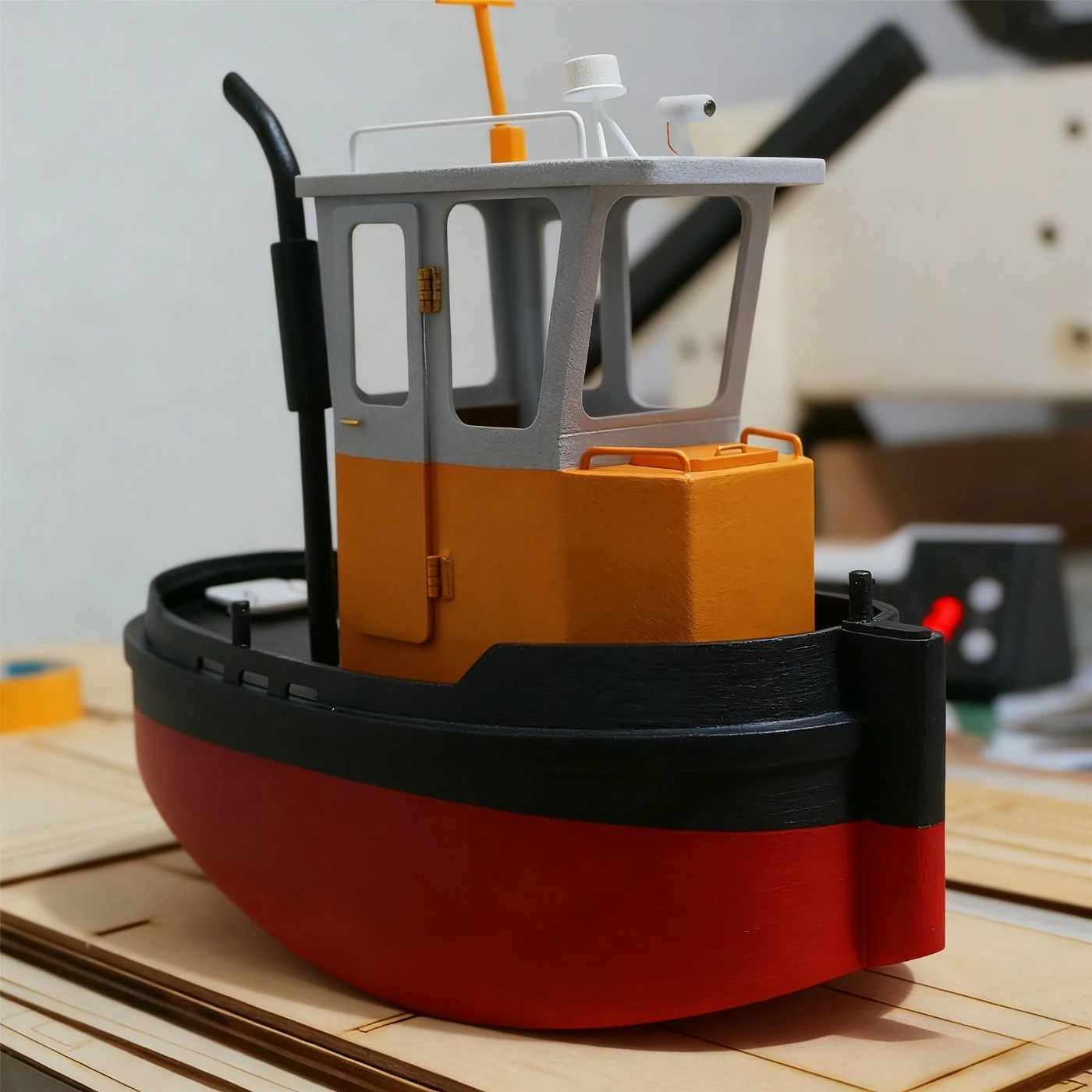 1/18 RC 선박 22cm 시뮬레이션 Q1 원격 조종 예인선 고토크 180 모터 RC 선박 모델 키트 장난감