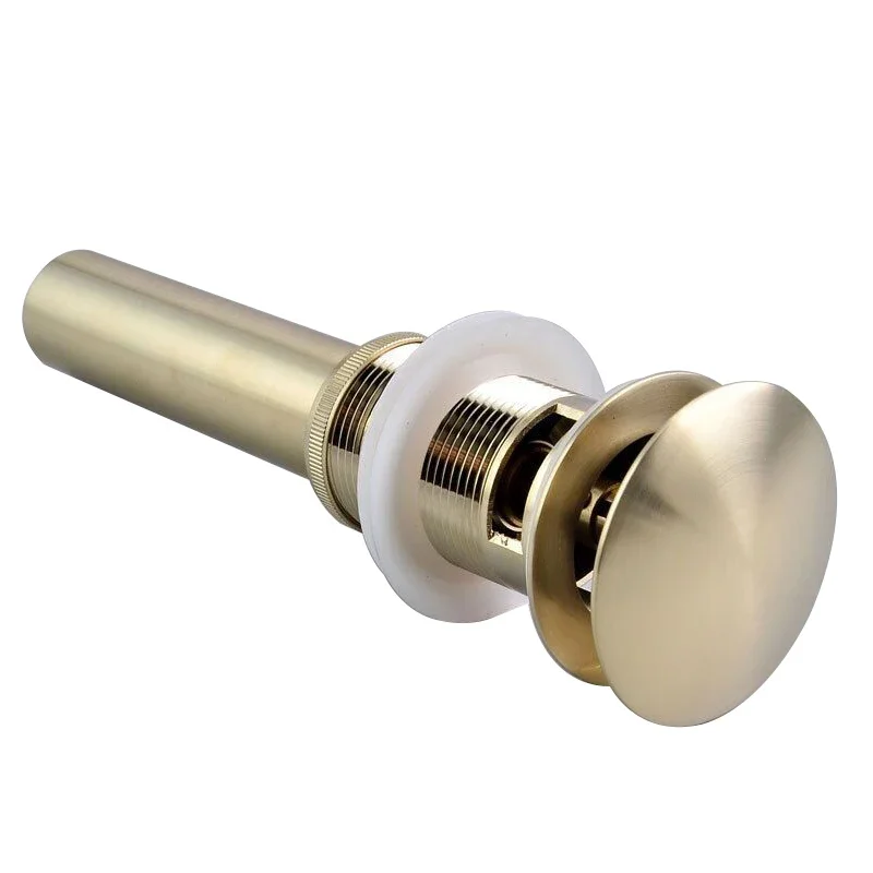 Bathroom Brushed Gold Pop-Up Drain For Basin Faucet