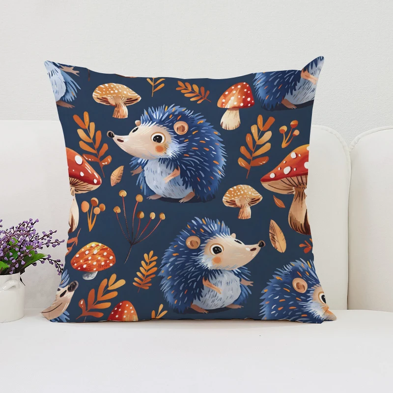 Cushion Covers for Decorative Cushions Cute Hedgehogs Cover for Pillow Cases 45x45 Bed Pillowcases Home Decor Pillowcase 40x40