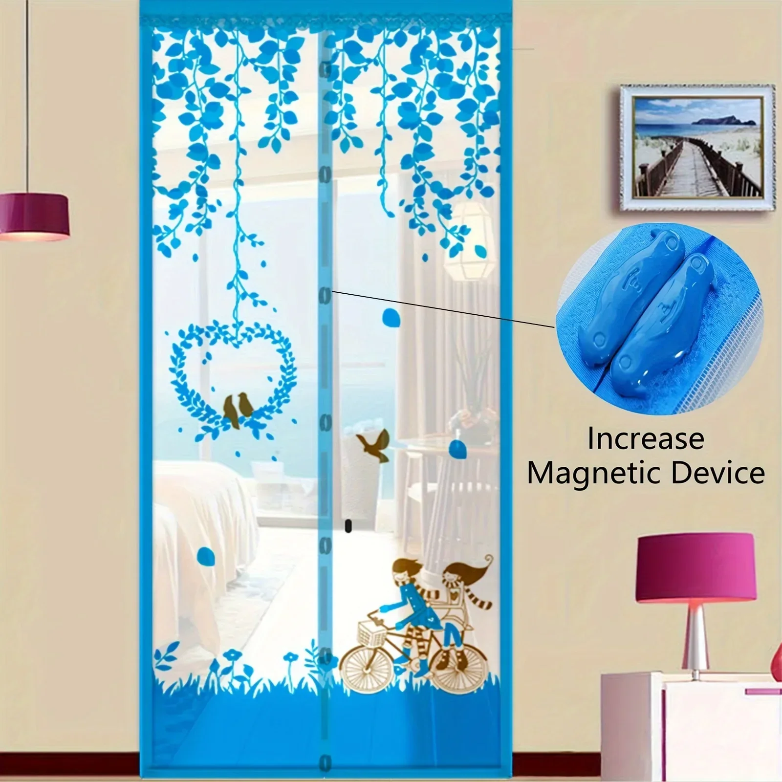 Magnetic Door Screen Curtain Automatic Closing Mosquito Proof Net with Powerful Magnets Home Decor Summer Ventilation