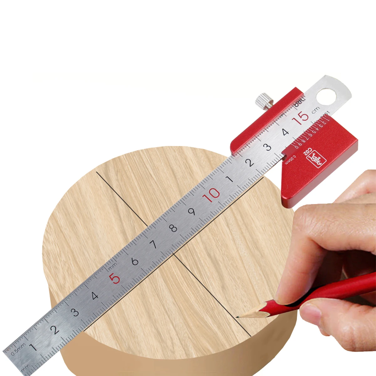 Center Finder Woodworking Square 45/90 Degree Right Angle Line Gauge Center Scribe Carpenter Ruler Wood Measuring Scribe Tool