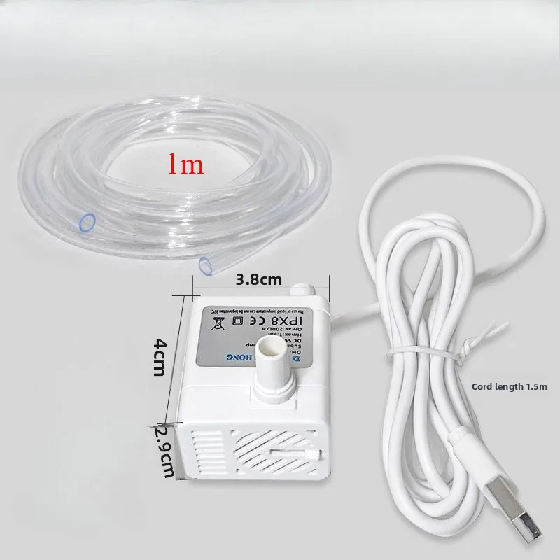 Intelligent Submersible Water Pump, Auto Shutoff When Dry & Silent Drainage Replacement Pump​​ 5V USB