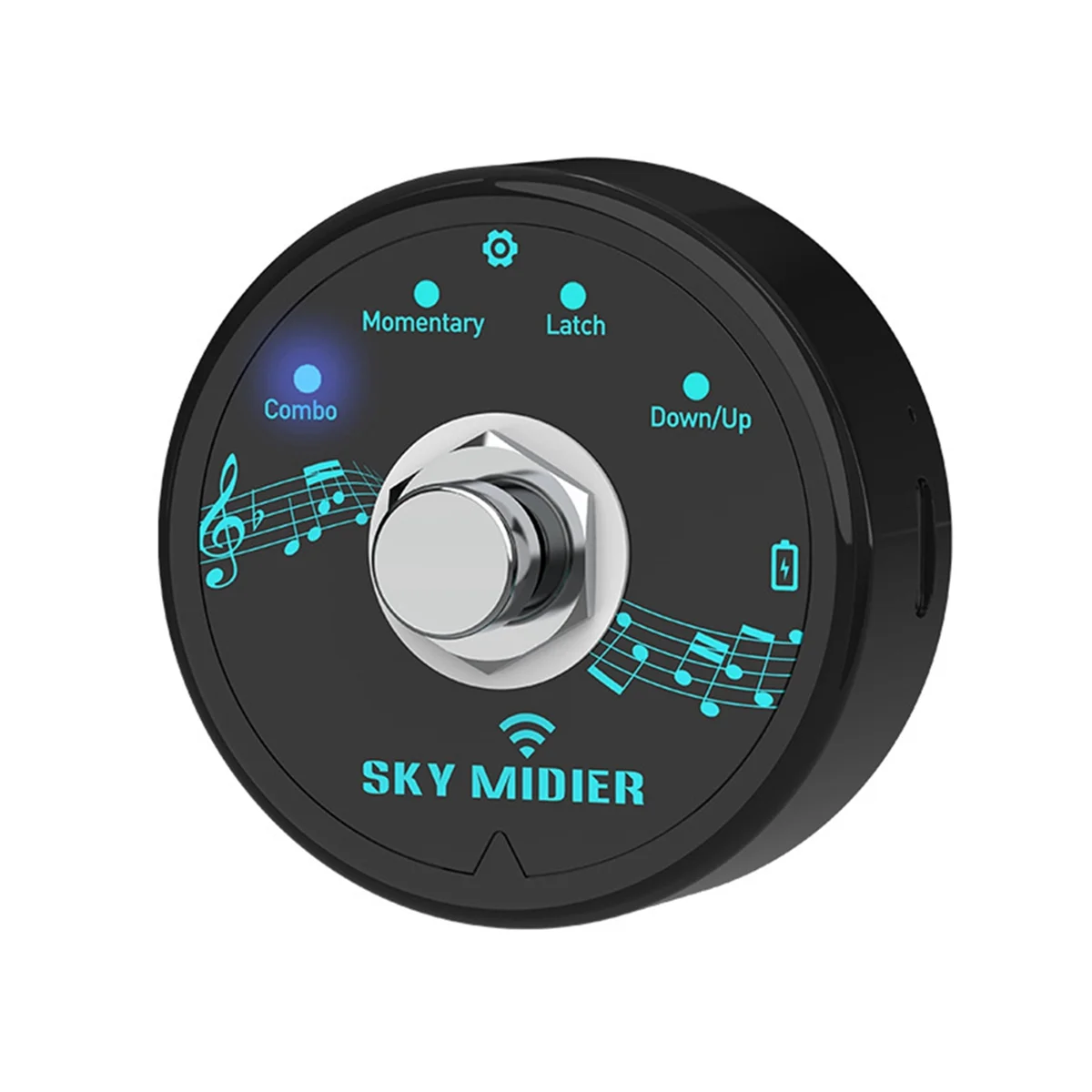 Controlador sem fio MIDI, portátil MIDI pé controlador, sistema de pedal recarregável, Bluetooth 5.1