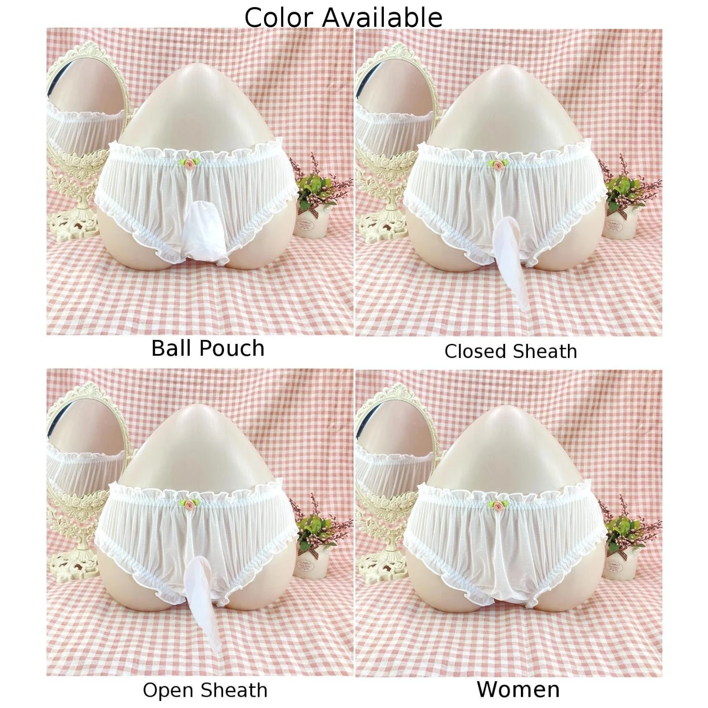 Japanese Style Cute Women Panties for Men Sexy Mesh Penis Sheath Brief Gay Transparent Breathable Lingerie Sissy Pouch Underpant