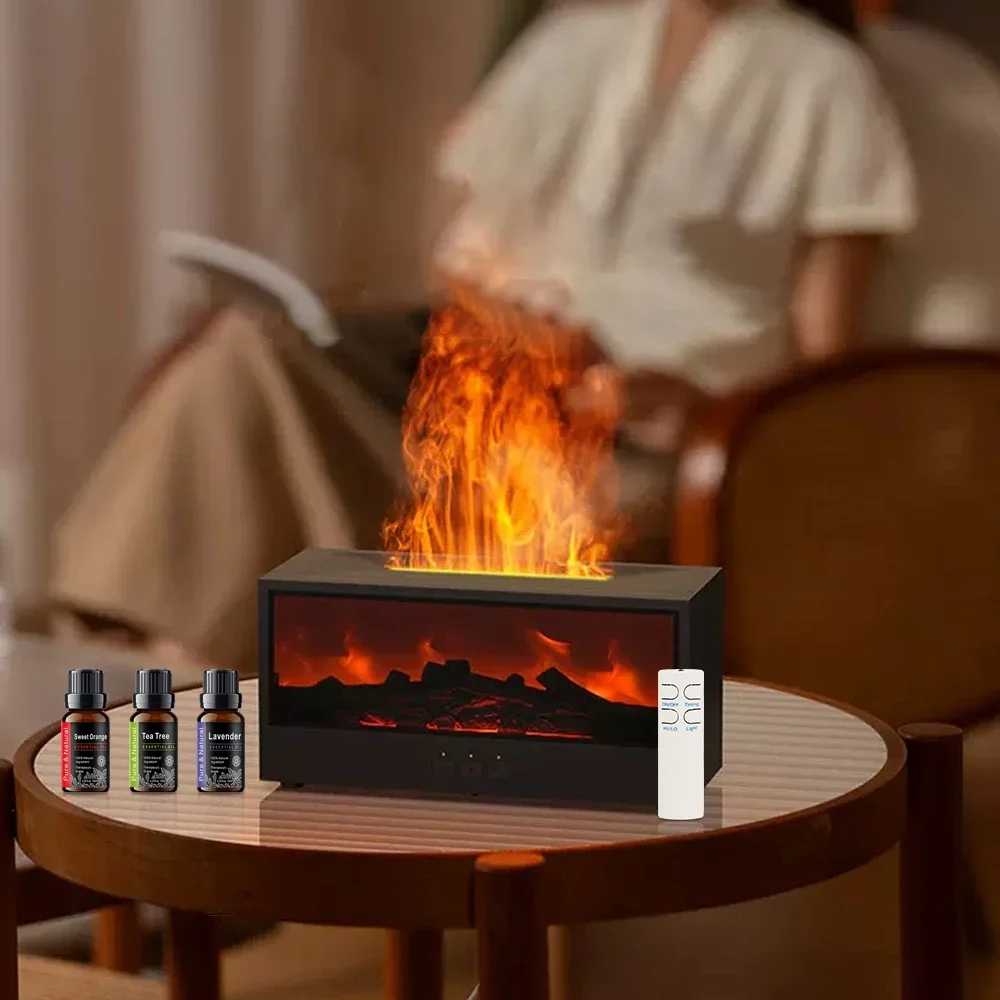 Chimenea de escritorio con luz ambiental - Calentador de chimenea de simulación portátil para decoraciones de dormitorio, hogar y oficina - Creativo