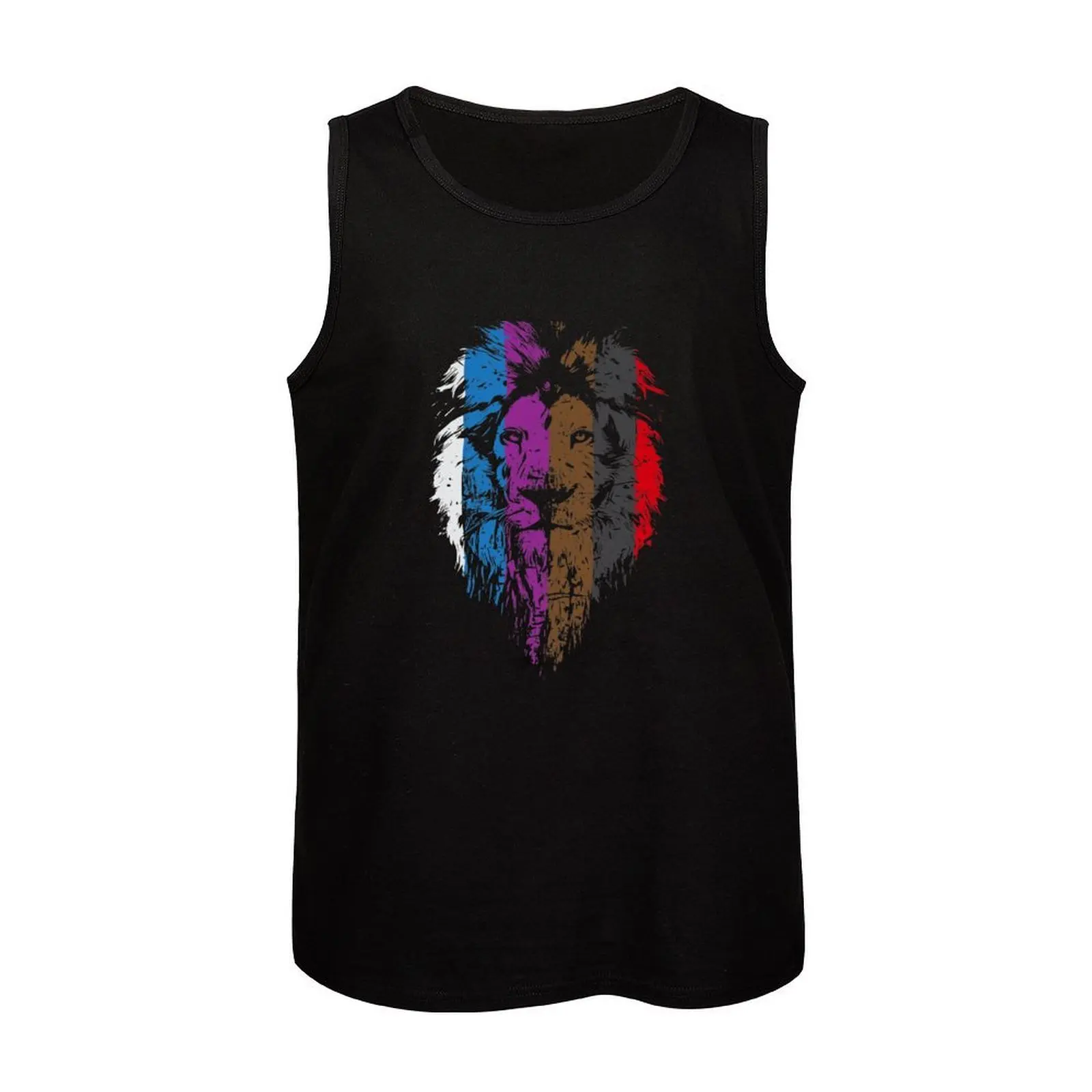 BJJ Belt Rank Lion Face for Jiu Jitsu Tank Top Summer Print Tank Top Beach Graphic Sleeveless Top view 4