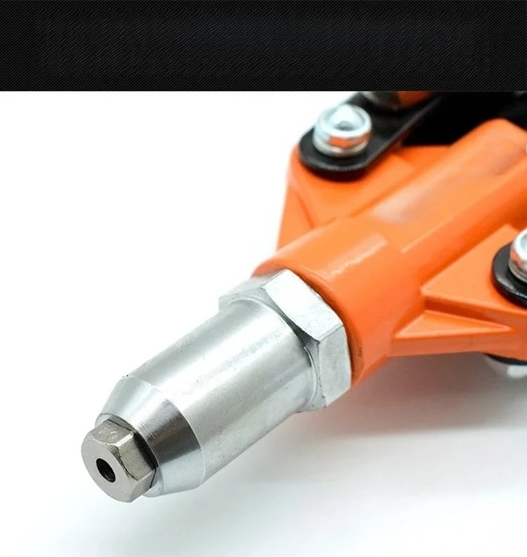 مسدس صامولة برشام يدوي بمقبض مزدوج مع مقبض مطلي بالمطاط، مسدس صامولة صناعي عالي التحمل مصنوع بالكامل من الفولاذ