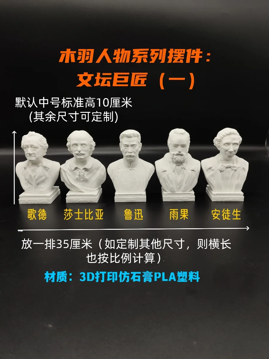 Lu Xun, Shakespeare, Hugo, Goethe, Andersen, and writer Wenhao imitate decorations, statue models, and decorations