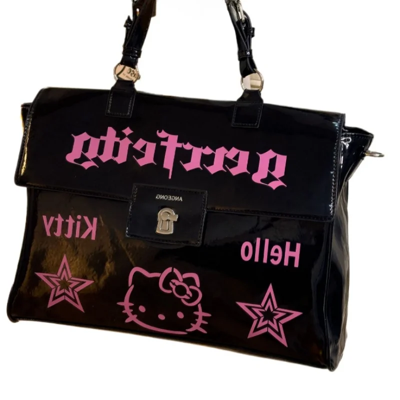 Sanrio hello kitty bonito moda bolsa dos desenhos animados tendência tempero meninas compras leve versátil ombro saco do mensageiro