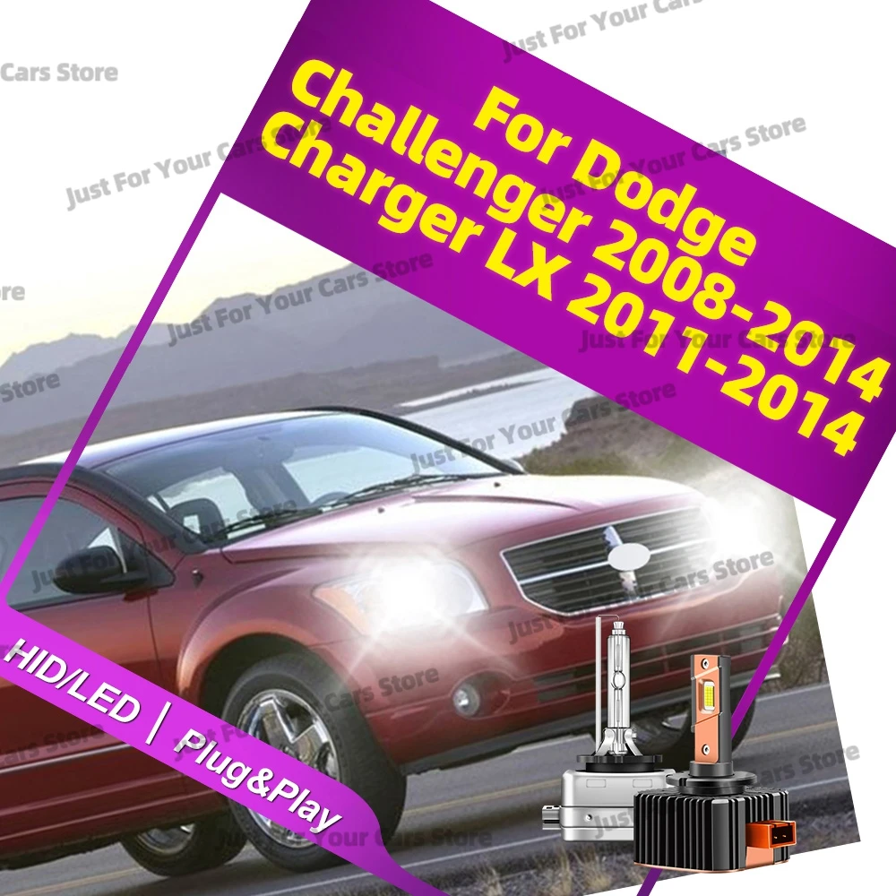 

2x для Dodge Challenger 2008-2014 Зарядное устройство LX 2011 2010-2014 HID/Светодиодные лампы для фар 6000K Белый 12 В Автомобильные фары Plug-N-Play