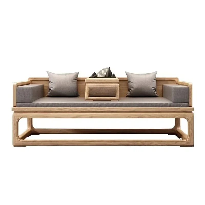YH New Chinese-style solid wood Arhat bed sofa small apartment modern simple push-pull bed living room folding retractable bed