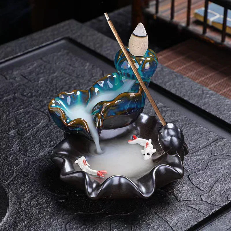 

Incense Burner Resin Backflow Incense Burner Waterfall Incense Burner Innovative Tower Incense Sandalwood Aromatherapy Furnace