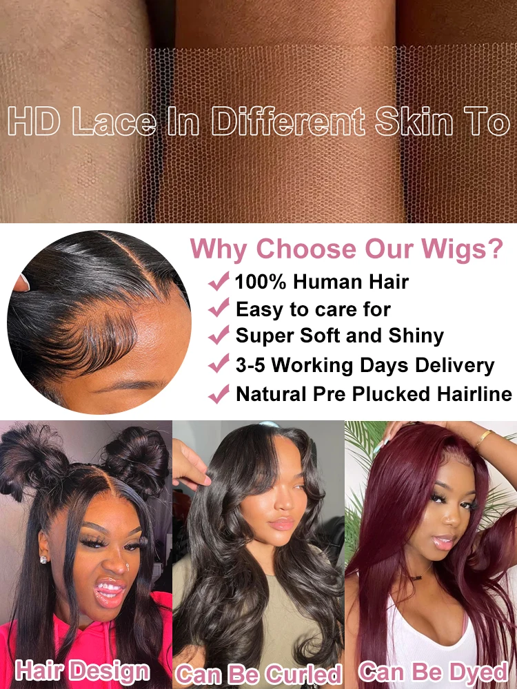 LINE 46 40 Inch Straight 13x6 HD Lace Frontal Wigs 100% Human Hair Brazilian Glueless Wig Human Hair Ready To Wear Preplucked