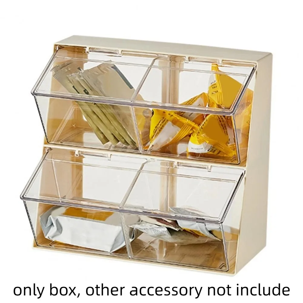 

Plastic Tea Bag Storage Box Large Capacity Dustproof Coffee Capsule Storage Rack Space saving with Cover Coffee Pod Holder