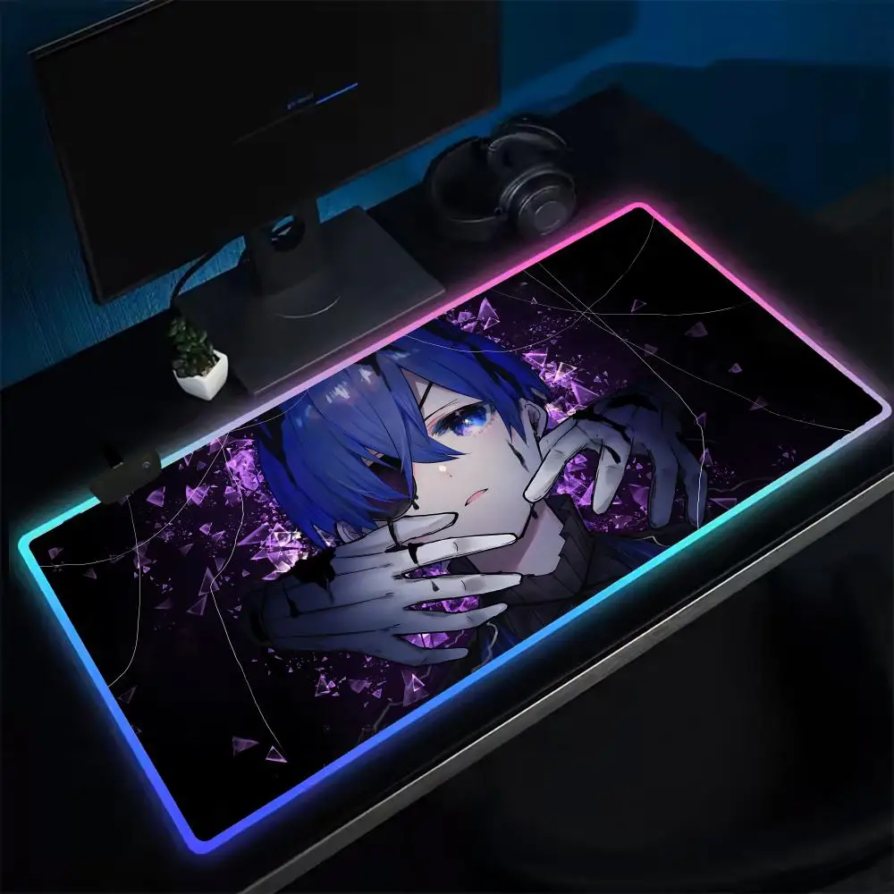 

Коврик для мыши CoolBlack Butler, игровой коврик для мыши в стиле аниме, светодиодные настольные коврики с подсветкой, резиновые настольные коврики XXL RGB