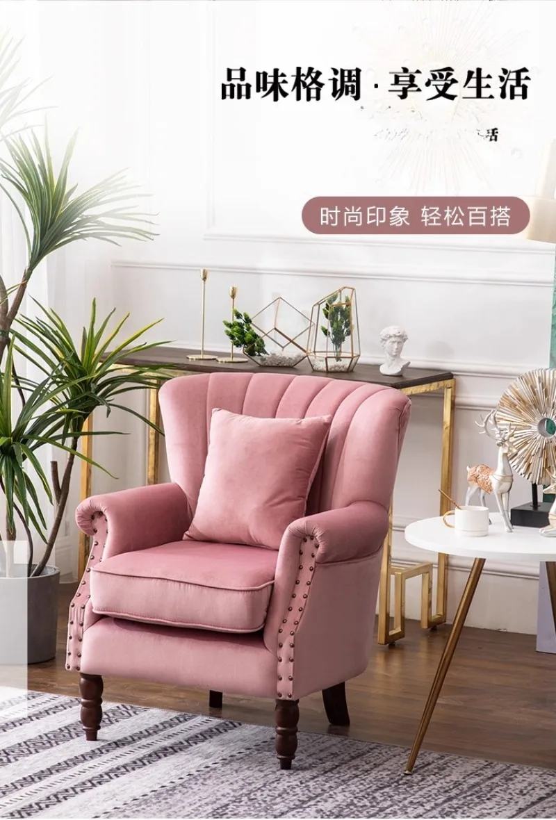 كرسي طعام للمقهى الأوروبي، أريكة قماشية لغرفة النوم، نادي الترفيه، كرسي النمر الأمريكي، غرفة المعيشة، فندق فردي قديم #4