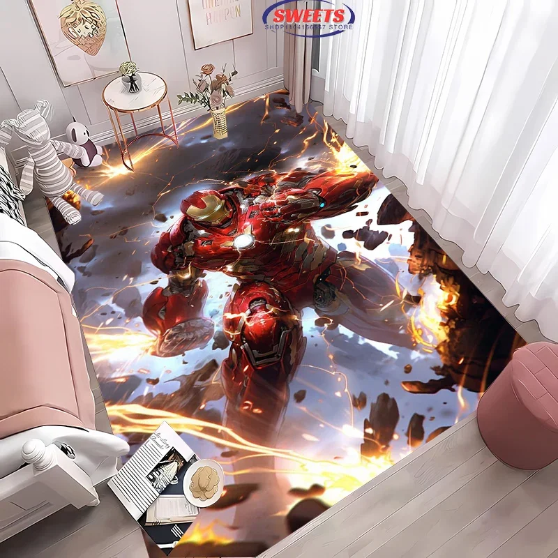 New! Marvel Icon Man Carpet, Rug for Living Room Bedroom Hallway Long Strip Sofa Doormat Decor Mat,Kid's Non-slip Floor Mat Gift