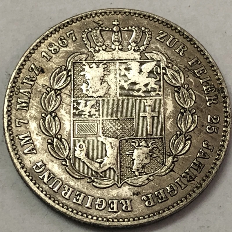 1867 Grand duchy of Mecklenburg-Schwerin (German states) 1 Vereinsthaler - Friedrich II Reign