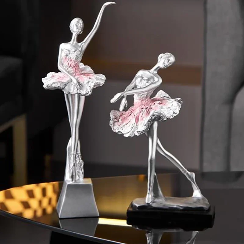 

European Ballet Dancer Ornaments Resin Figure Sculpture Crafts Living Room Dining Table Bookcase Figure Decoration Birthday Gift