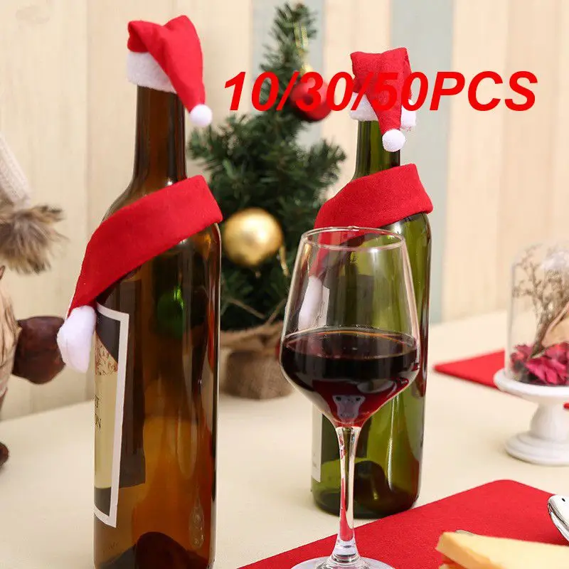 10/30/50PCS Arrangement Supplies Home Christmas Restaurant Atmosphere Creative New Home Decoration Santa Hats Scarf Dress Up