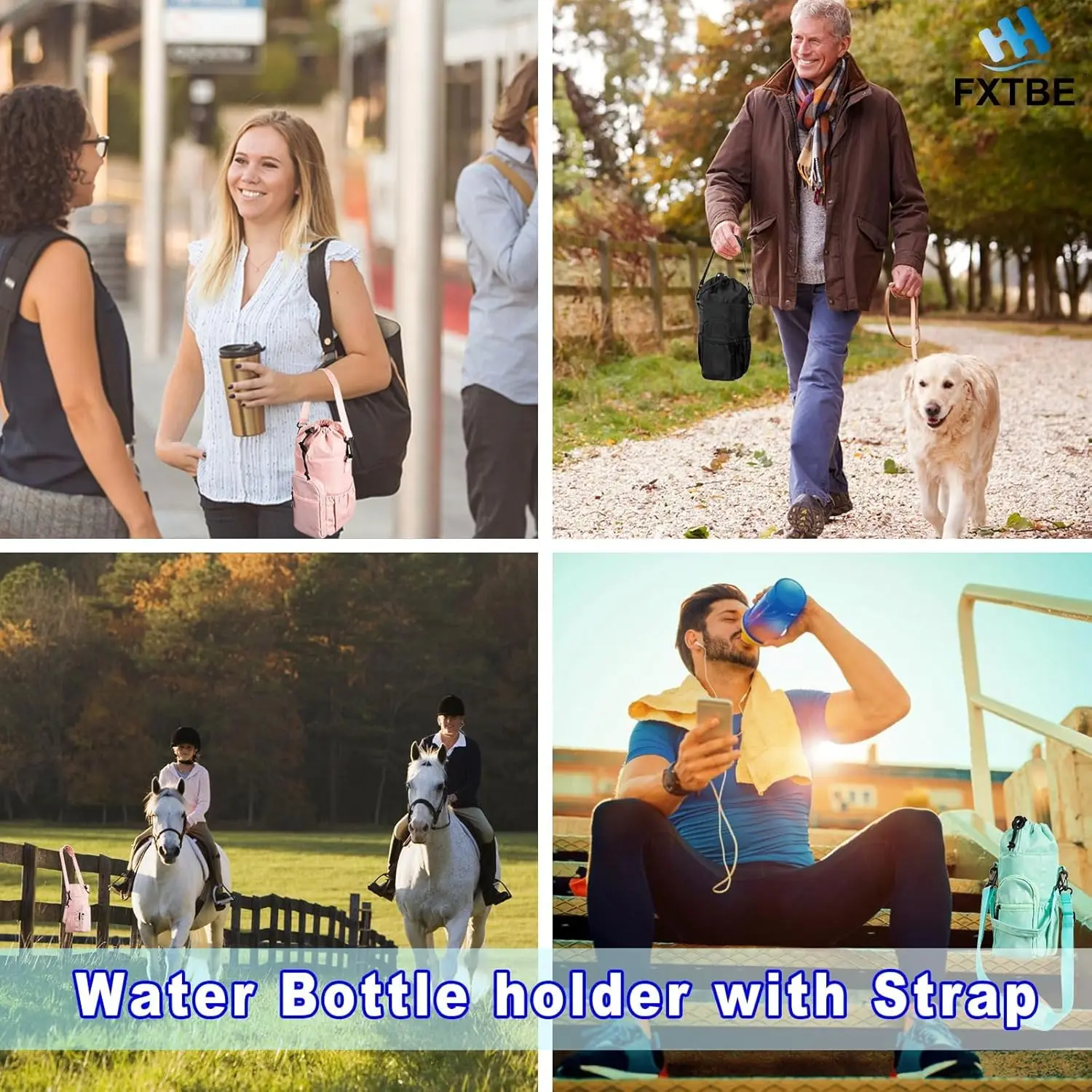 Water Bottle Holder with Strap 32oz 40oz 16 64oz Water Bottle Holder with Strap Insulated Water Bottle Carrier Sling Bag