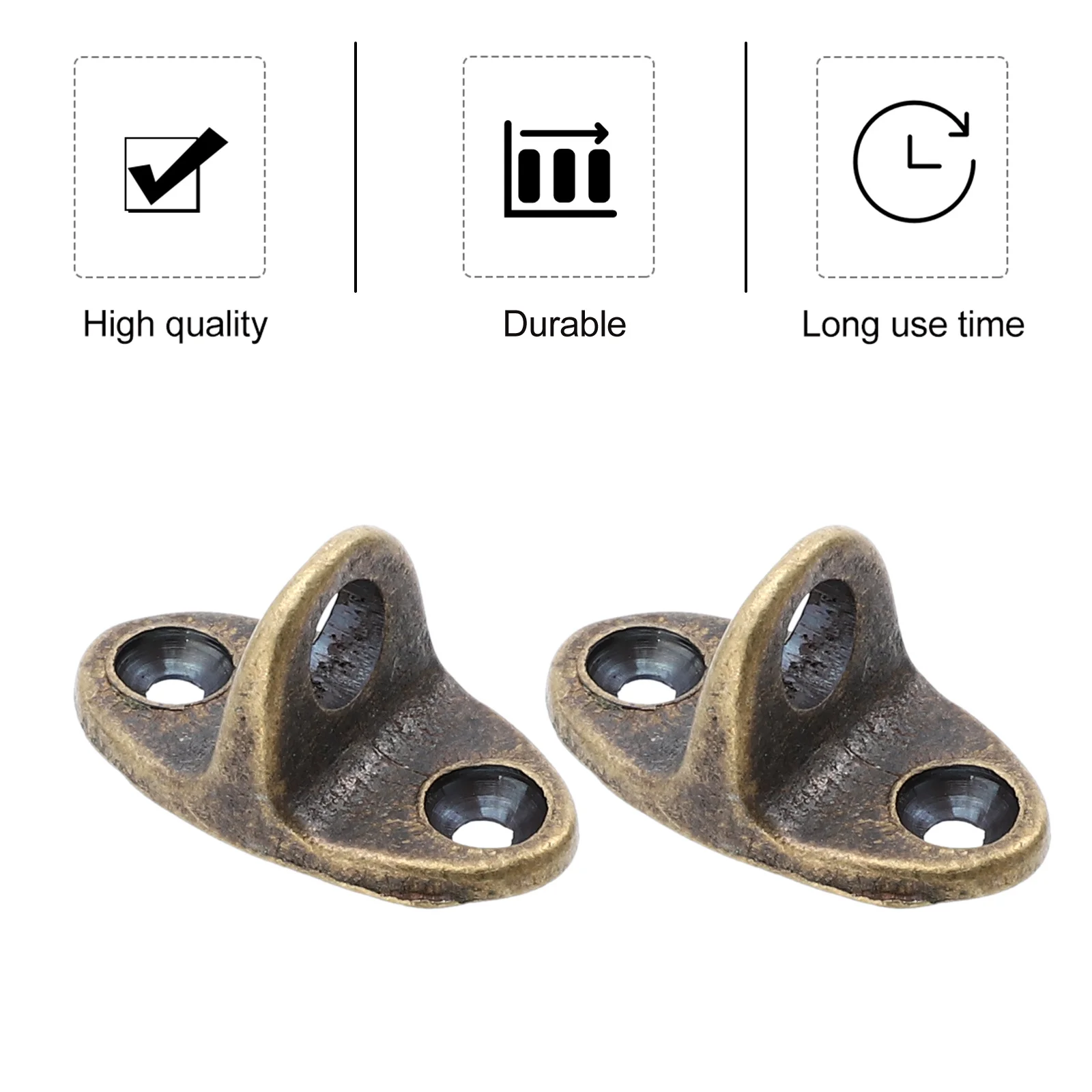 

4pcs Windproof Hook Base Vintage Window Support Pedestal Smooth Copper Finish Light Duty Hanging Ring For Home Door